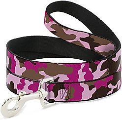 Buckle-Down Camo Pink Polyester Dog Leash, 6-ft long, 1-in wide
