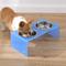 Show in main carousel: THE LICKER STORE Keaton Modern Lucite Stainless Steel Elevated Dog & Cat Bowls, Blue/Chrome, Medium/Large: 7.5-in, 6.8 cup slide 2 of 6