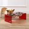 Show in main carousel: THE LICKER STORE Keaton Modern Lucite Stainless Steel Elevated Dog & Cat Bowls, Red/Chrome, Medium/Large: 7.5-in, 6.8 cup slide 6 of 6