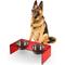 Show in main carousel: THE LICKER STORE Keaton Modern Lucite Stainless Steel Elevated Dog & Cat Bowls, Red/Chrome, Medium/Large: 7.5-in, 6.8 cup slide 1 of 6