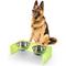 Show in main carousel: THE LICKER STORE Keaton Modern Lucite Stainless Steel Elevated Dog & Cat Bowls, Green/Chrome, Medium/Large: 7.5-in, 6.8 cup slide 1 of 7