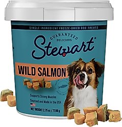 Stewart Wild Salmon Single Ingredient Freeze-Dried Dog Treats, 2.75-oz tub
