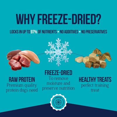 Show full view: Stewart 3 in 1 Multi Flavor Fun Pack Beef Liver, Chicken Liver & Chicken Breast Freeze-Dried Dog Treats, 9-oz tub slide 5 of 12