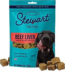 Stewart Beef Liver Single Ingredient Freeze-Dried Dog Treats, 8-oz pouch slide 1 of 8