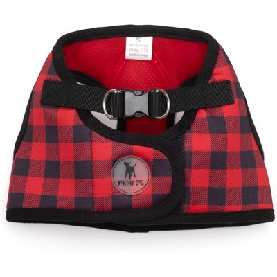 The Worthy Dog The Worthy Dog Buffalo Plaid Sidekick Harness, Red, XX-Large: 27 to 31-in chest