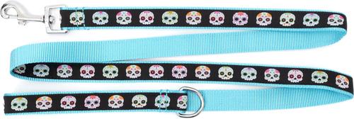Show full view: The Worthy Dog Skeletons Dog Leash, Black, Large: 5-ft long, 1-in wide slide 3 of 3