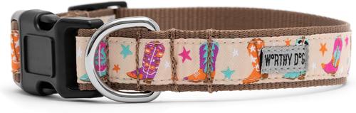 Show full view: The Worthy Dog Wild Wild West Dog Collar, Beige, X-Large: 17 to 23-in neck, 1-in wide slide 2 of 4