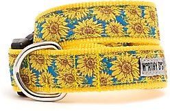 The Worthy Dog Sunflowers Dog Collar, Blue, Small: 8 to 14-in neck, 5/8-in wide