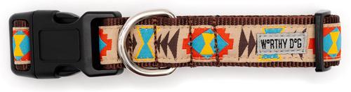 Show full view: The Worthy Dog Santa Fe Dog Collar, Brown, Large: 14 to 20-in neck, 1-in wide slide 3 of 4