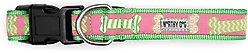 The Worthy Dog Preppy Bones Dog Collar, Pink, Medium: 11 to 17-in neck, 1-in wide slide 2 of 5