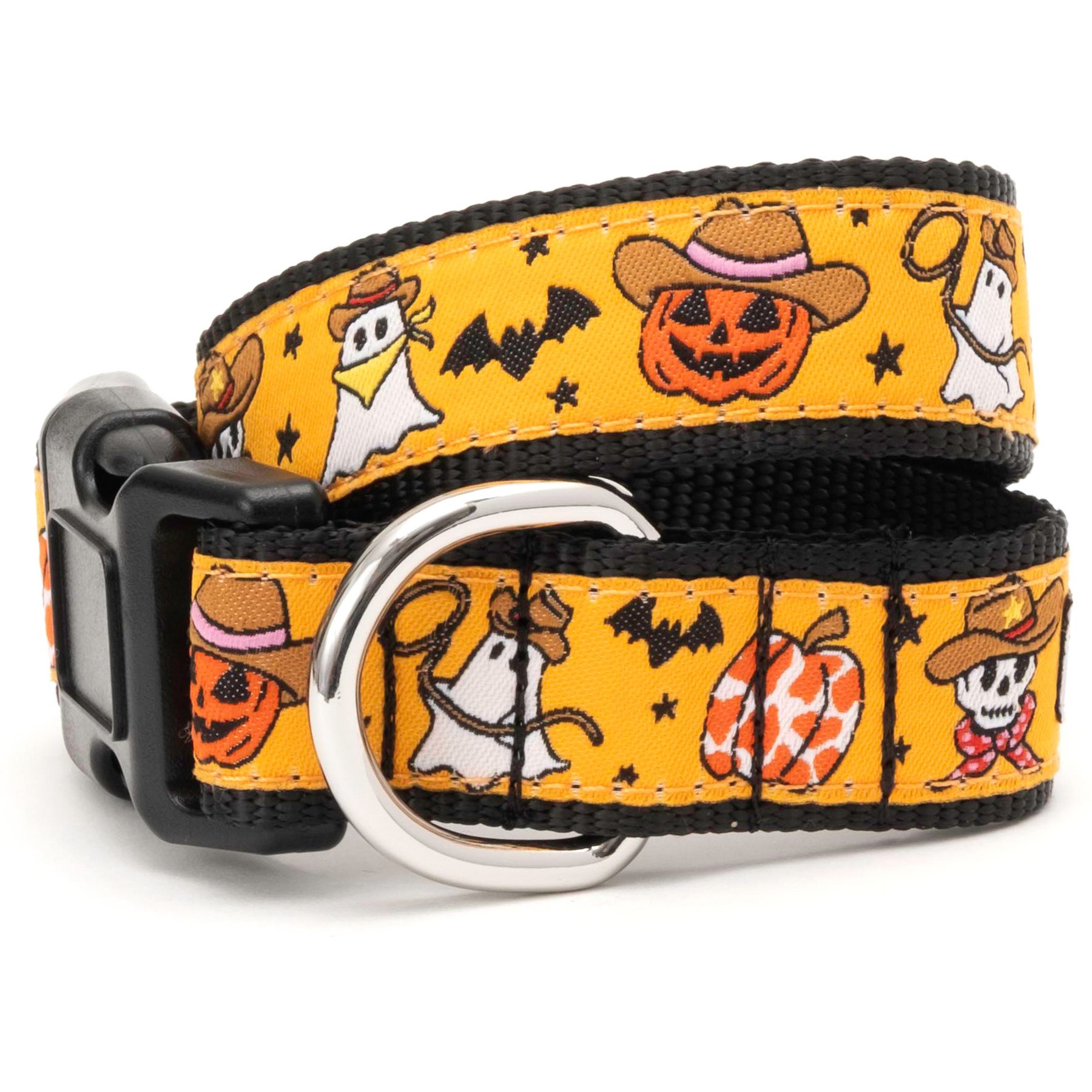 The Worthy Dog Howdyween Dog Collar, Orange, X-Small: 5 to 11-in neck, 1/2-in wide