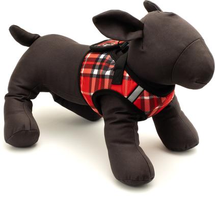Show full view: The Worthy Dog Plaid Sidekick Dog Harness, Red, Small: 15 to 18-in chest slide 3 of 7