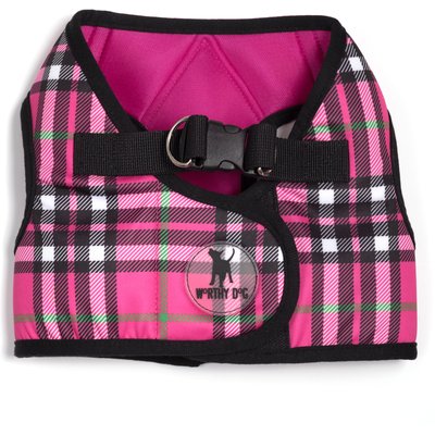The Worthy Dog The Worthy Dog Plaid Sidekick Dog Harness, Pink, Large: 21 to 24-in chest