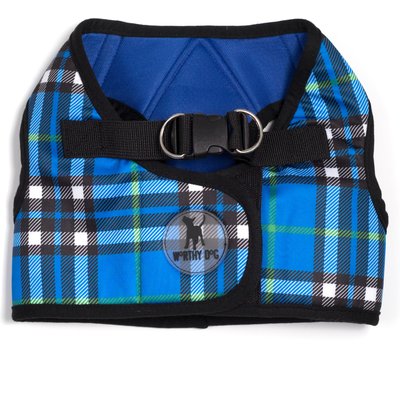 The Worthy Dog The Worthy Dog Plaid Sidekick Dog Harness, Blue, XX-Small: 11 to 13-in chest