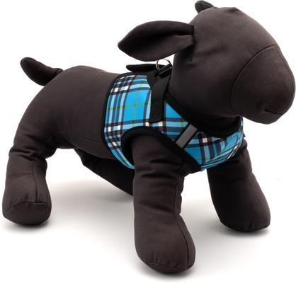 Show full view: The Worthy Dog Plaid Sidekick Dog Harness, Blue, Large: 21 to 24-in chest slide 2 of 3