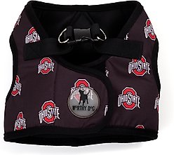 The License House Ohio State Printed Sidekick Harness, Black, Small: 15 to 18-in chest