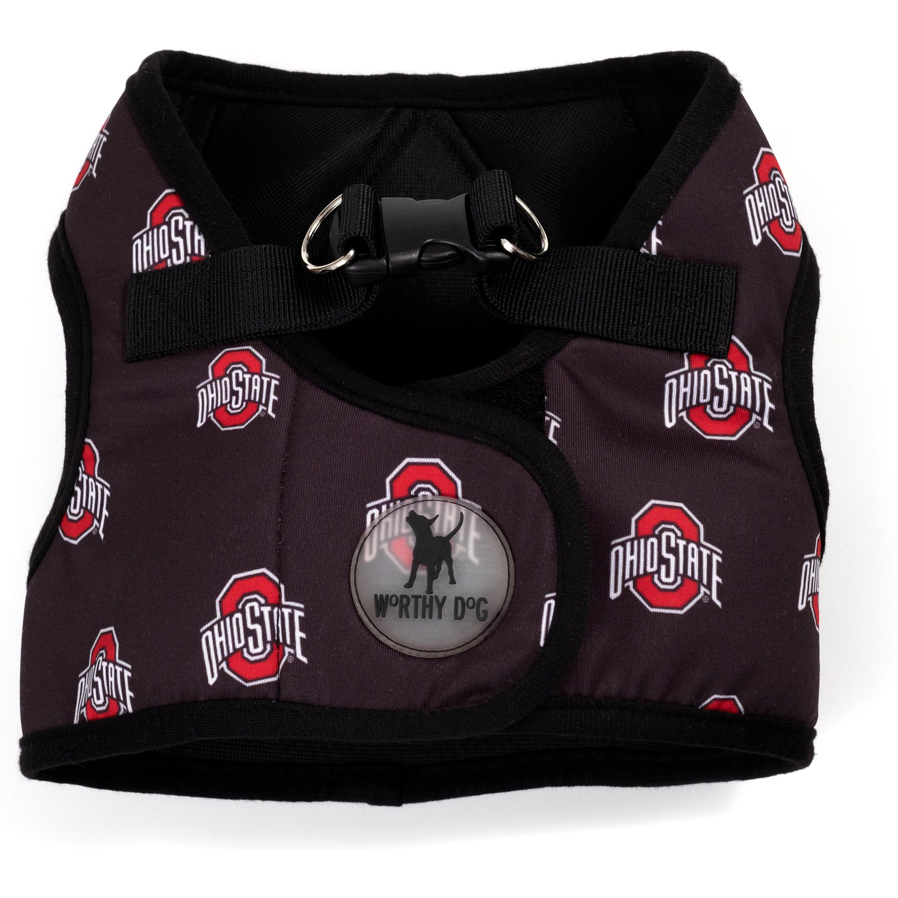 The License House Ohio State Printed Sidekick Harness, Black, XX-Large: 27 to 31-in chest