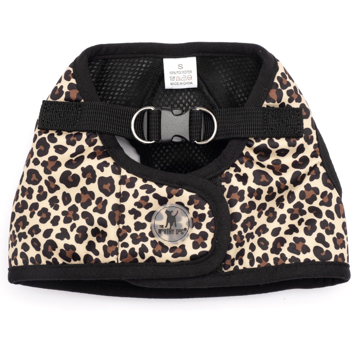 The Worthy Dog Leopard Sidekick Harness, Beige, X-Small: 13 to 15-in chest