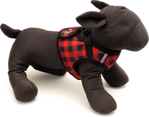 Show full view: The Worthy Dog Buffalo Plaid Sidekick Harness, Red, Medium: 18 to 21-in chest slide 3 of 3