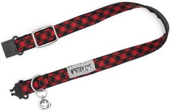 The Worthy Dog Bias Buffalo Plaid Cat Collar, Red 9 to 11-in neck, 1/2-in wide slide 2 of 3
