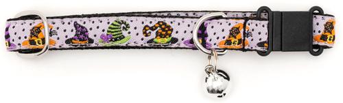Show full view: The Worthy Dog Bewitched Cat Collar, Purple 9 to 11-in neck, 1/2-in wide slide 2 of 3