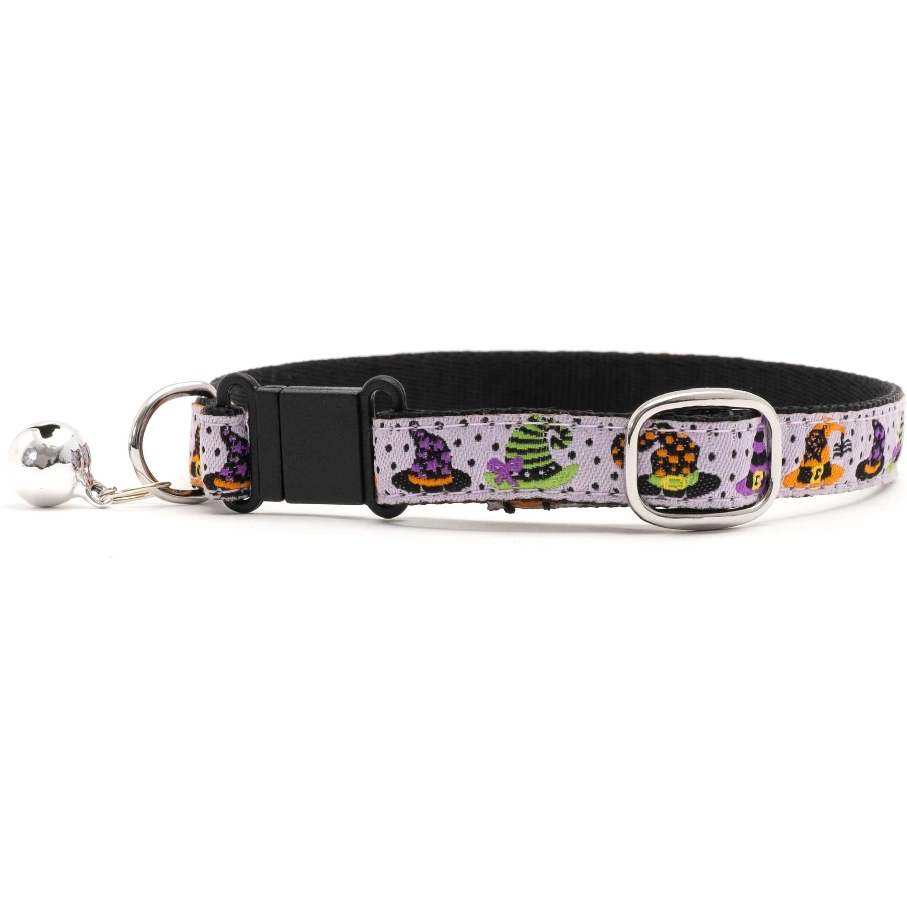 The Worthy Dog Bewitched Cat Collar, Purple 9 to 11-in neck, 1/2-in wide