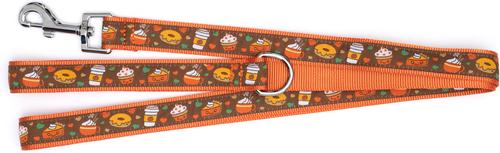 Show full view: The Worthy Dog Pumpkin Spice Dog Leash, Brown, Large: 5-ft long, 1-in wide slide 2 of 3