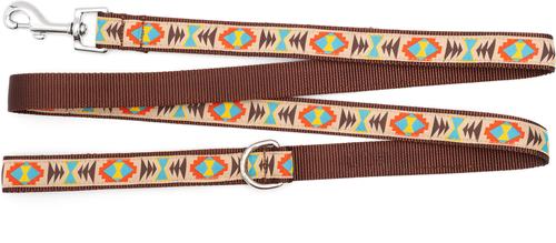Show full view: The Worthy Dog Santa Fe Dog Leash, Brown, Large: 5-ft long, 1-in wide slide 2 of 3