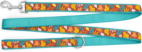 Show full view: The Worthy Dog Falling Leaves Dog Leash, Red, Large: 5-ft long, 1-in wide slide 3 of 3