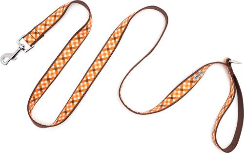 Show full view: The Worthy Dog Fall Check Dog Leash, Brown, Small: 5-ft long, 5/8-in wide slide 3 of 3