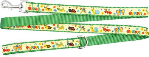Show full view: The Worthy Dog Bugs Dog Leash, Green, Small: 5-ft long, 5/8-in wide slide 3 of 4