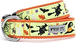 The Worthy Dog Witches Brew Dog Collar, Green, Large: 14 to 20-in neck, 1-in wide