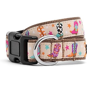 The Worthy Dog Wild Wild West Dog Collar, Beige, Large: 14 to 20-in neck, 1-in wide