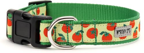 Show full view: The Worthy Dog Tomatoes Dog Collar, Green, Large: 14 to 20-in neck, 1-in wide slide 2 of 4