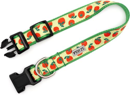 Show full view: The Worthy Dog Tomatoes Dog Collar, Green, Large: 14 to 20-in neck, 1-in wide slide 4 of 4