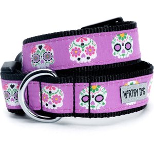 The Worthy Dog Skeletons Dog Collar, Purple, Small: 8 to 14-in neck, 5/8-in wide