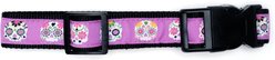The Worthy Dog Skeletons Dog Collar, Purple, Medium: 11 to 17-in neck, 1-in wide slide 2 of 2