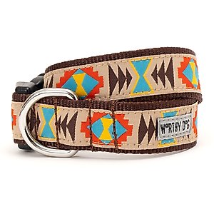 The Worthy Dog Santa Fe Dog Collar, Brown, Small: 8 to 14-in neck, 5/8-in wide