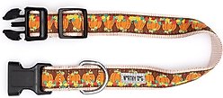 The Worthy Dog Pumpkin Patch Dog Collar, Brown, Small: 8 to 14-in neck, 5/8-in wide slide 2 of 3