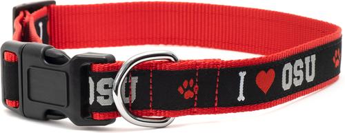 Show full view: The License House Ohio State I Heart OSU Collar, Black, Medium: 11 to 17-in neck, 1-in wide slide 3 of 4
