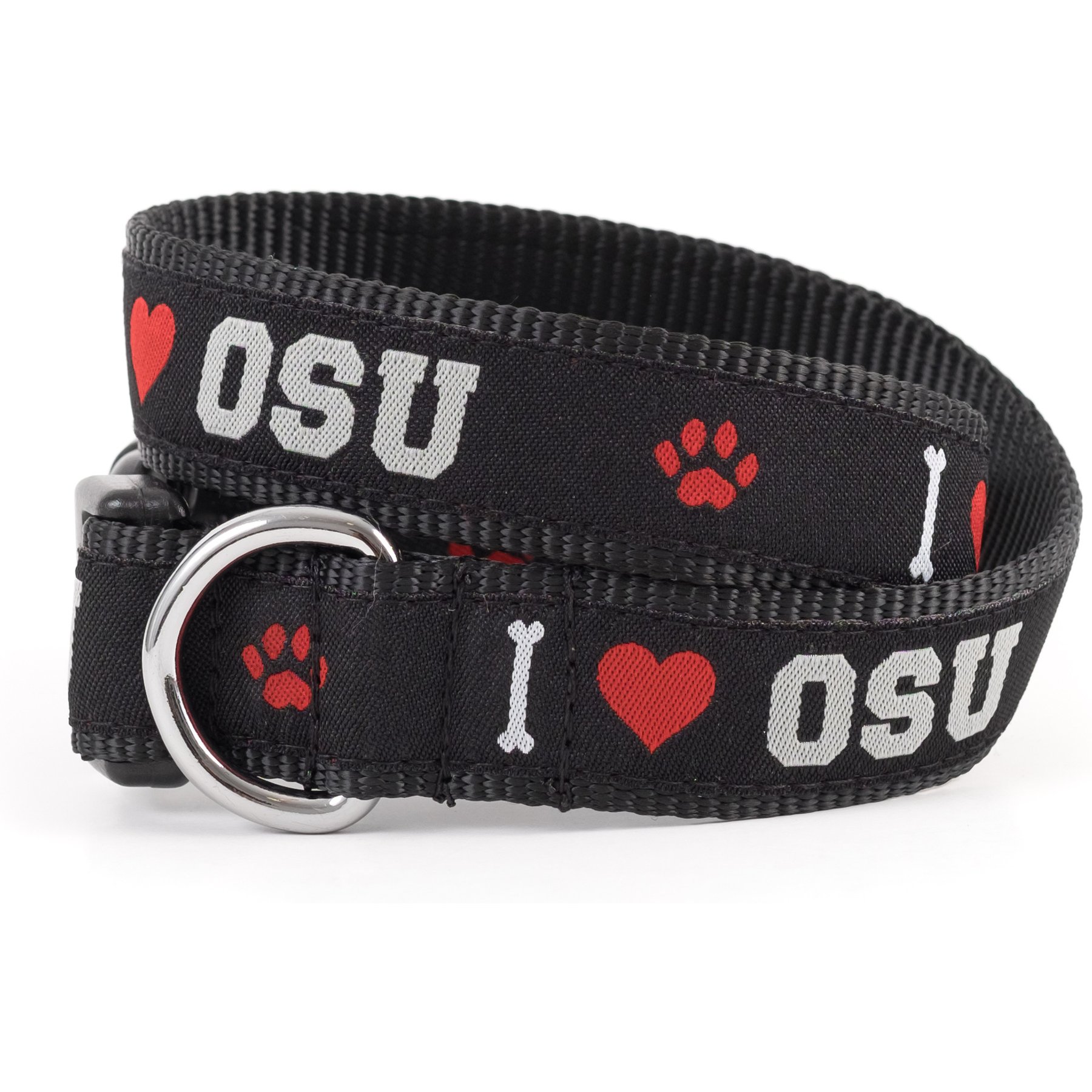 The License House Ohio State I Heart OSU Collar, Black, Small: 8 to 14-in neck, 5/8-in wide