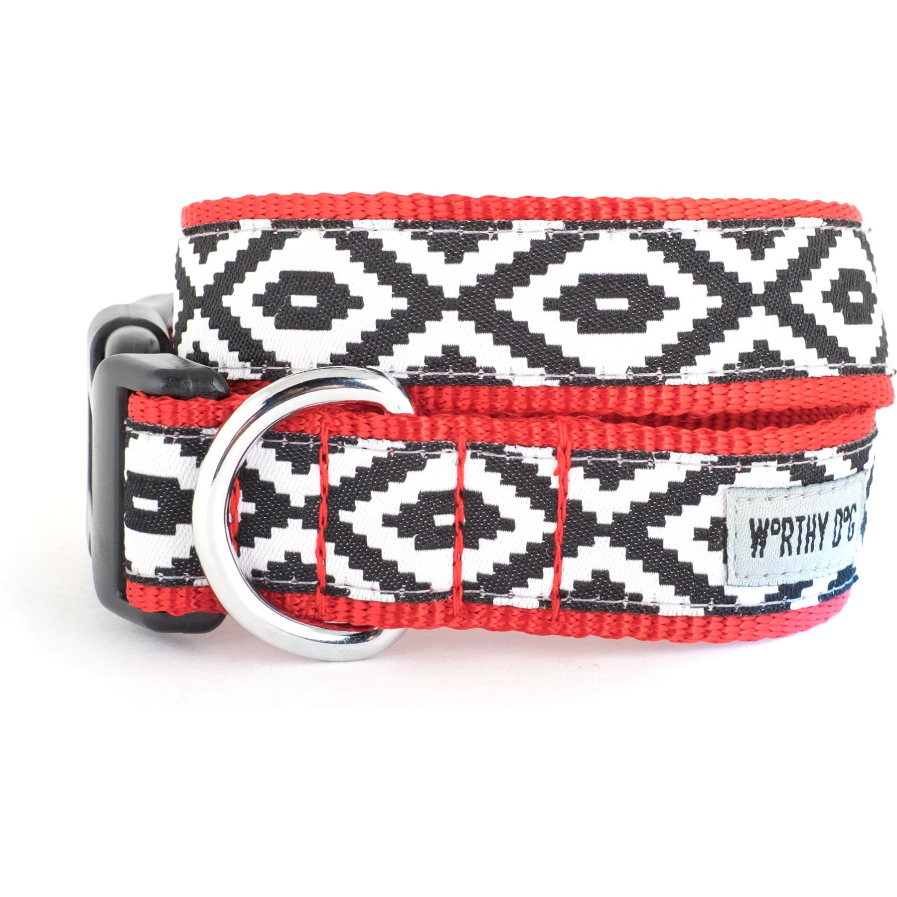 The Worthy Dog Kilim Dog Collar, Black, X-Small: 5 to 11-in neck, 1/2-in wide