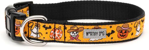 Show full view: The Worthy Dog Howdyween Dog Collar, Orange, X-Large: 17 to 23-in neck, 1-in wide slide 2 of 3