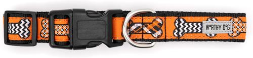 Show full view: The Worthy Dog Halloween Bones Dog Collar, Orange, Large: 14 to 20-in neck, 1-in wide slide 3 of 3
