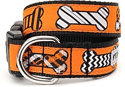 The Worthy Dog Halloween Bones Dog Collar, Orange, Large: 14 to 20-in neck, 1-in wide