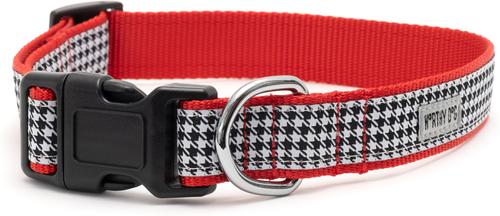 Show full view: The Worthy Dog Houndstooth Dog Collar, Black, X-Large: 17 to 23-in neck, 1-in wide slide 3 of 3