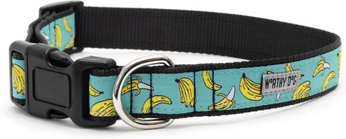Show full view: The Worthy Dog Go Bananas Dog Collar, Blue, Small: 8 to 14-in neck, 5/8-in wide slide 3 of 3