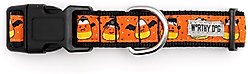 The Worthy Dog Candy Corn Ghouls Dog Collar, Orange, Medium: 11 to 17-in neck, 1-in wide slide 2 of 3