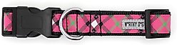 The Worthy Dog Bias Plaid Dog Collar, Pink, Small: 8 to 14-in neck, 5/8-in wide slide 2 of 3