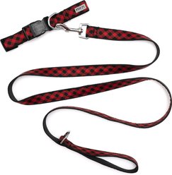 The Worthy Dog Bias Buffalo Plaid Dog Collar, Red, Small: 8 to 14-in neck, 5/8-in wide slide 2 of 5